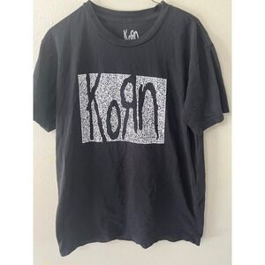 KORN Graphic T-Shirt Band Logo Nu Metal Mens M Black Rock Streetwear Tee